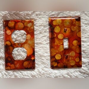 Hand crafted Decorative brown Orange Switch Plate Covers